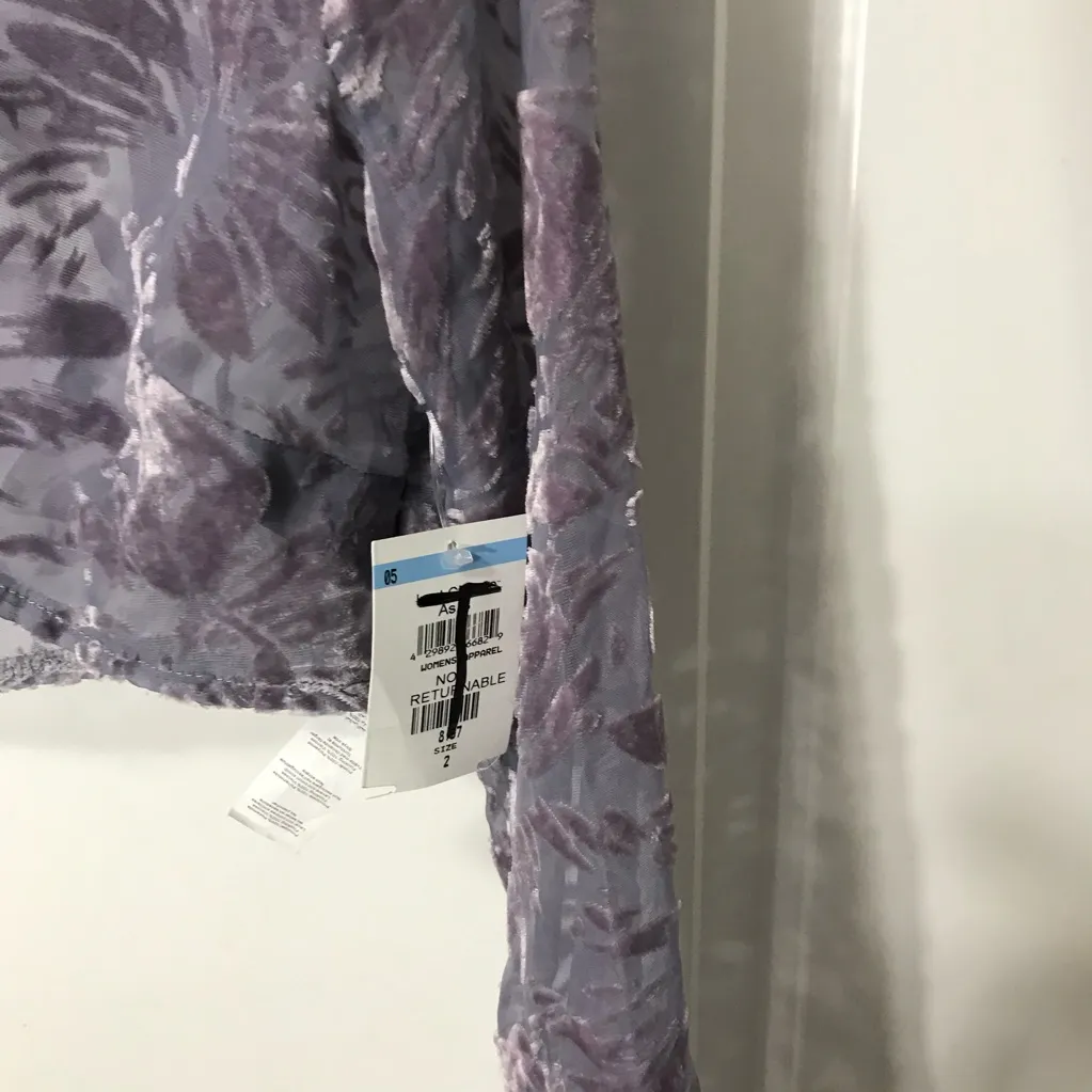 Nasty Gal Lavender Sheer Floral Jacket Size 2 NWT - Image 6