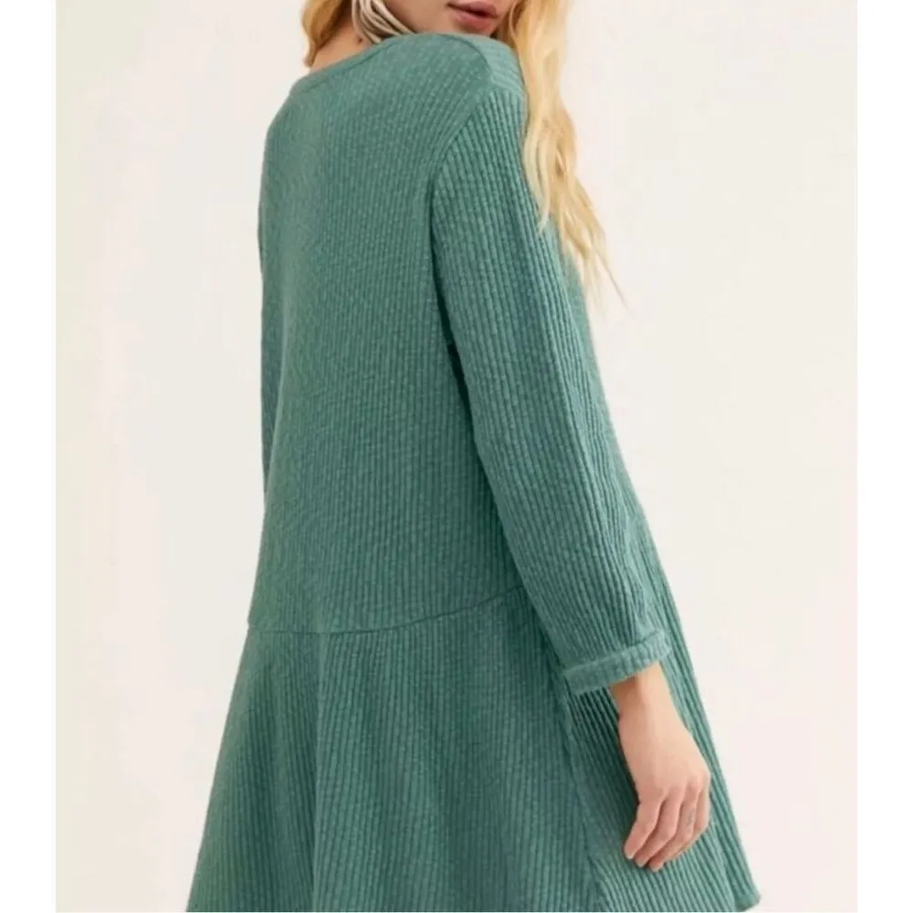 Free People beach Blossom Button Up Mini Dress oversized Pockets sz XS - Image 2