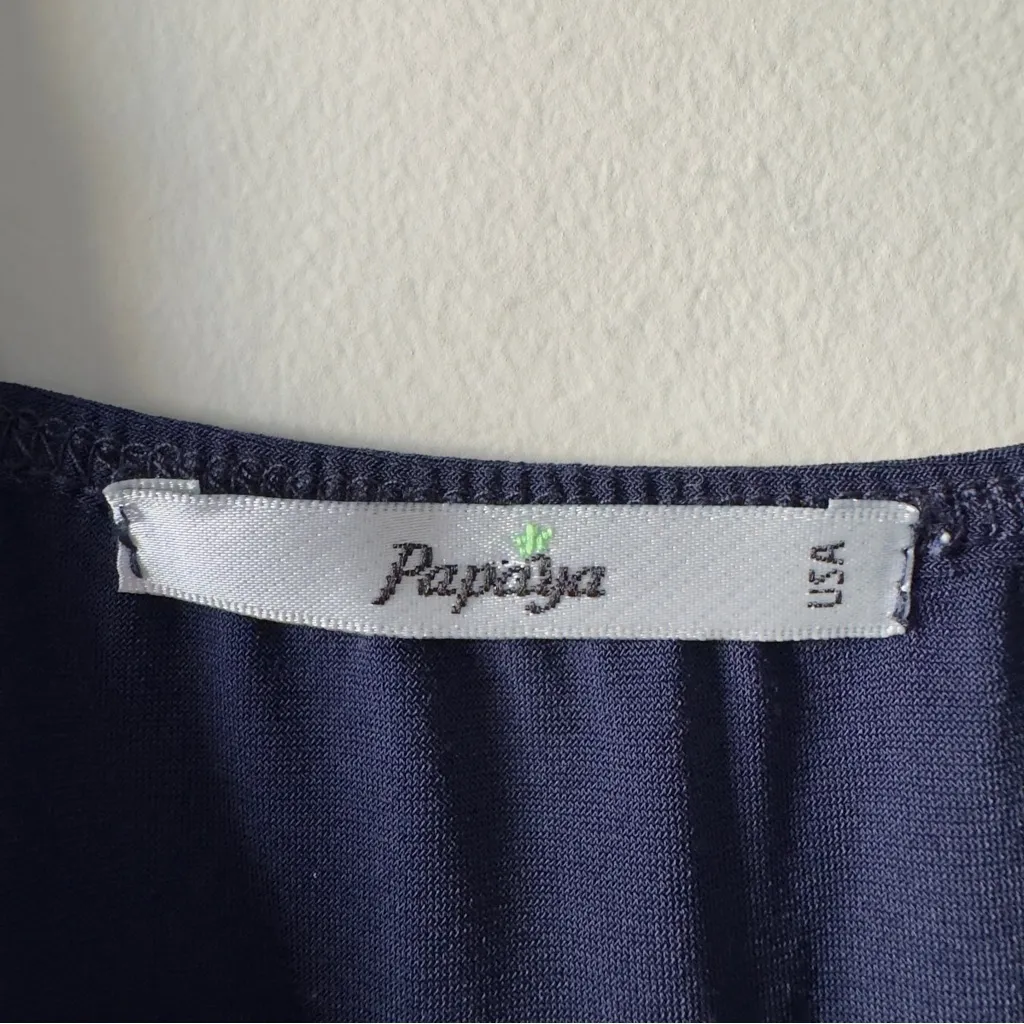 Vintage 2000s Papaya Navy Ruched Embellished Bodycon Mini Dress V - Image 7