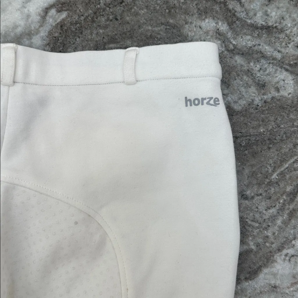 Horze Silicone Full Seat Breeches Equestrian White Pull On Sz 32 - Image 6