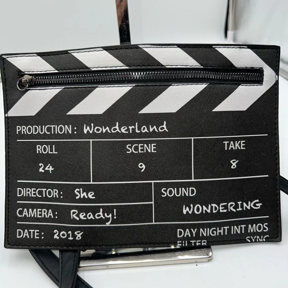 Movie Clapperboard Design Crossbody Bag Fashion Creative Film Cut Action Clapboa Black - Image 7