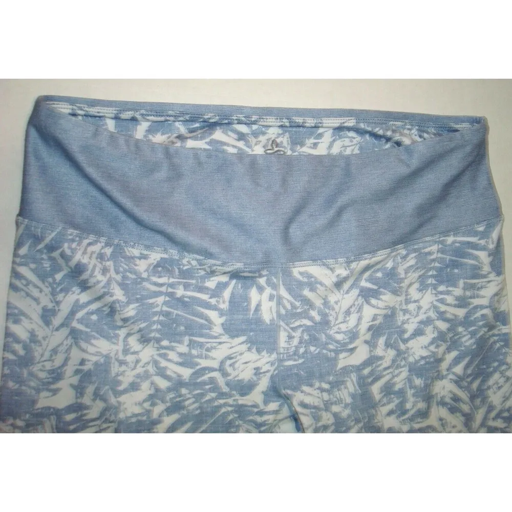 NWT New Prana Pillar Capri Leggings Pants Womens Yoga Pilates L Blue White Leaf - Image 3