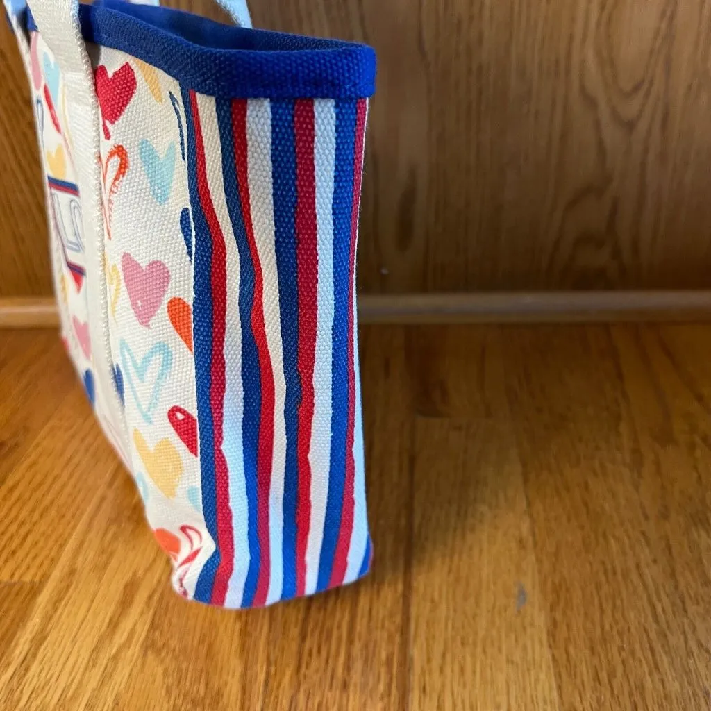 Brighton Red White And You Mini Tote Crossbody Hearts Canvas Fabric‎ Love - Image 5