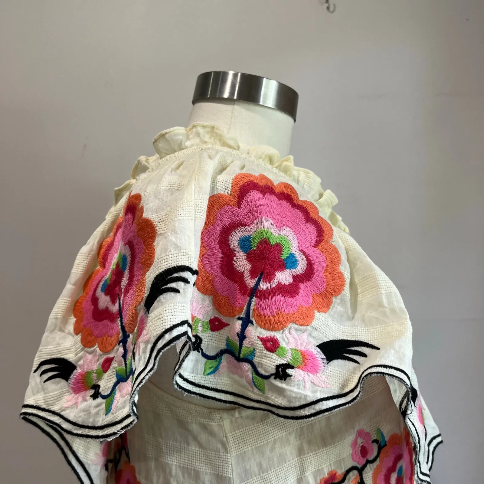 Plenty by Tracy Reese Embroidered Floral One-Shoulder Maxi Dress Sz Small Petite - Image 5