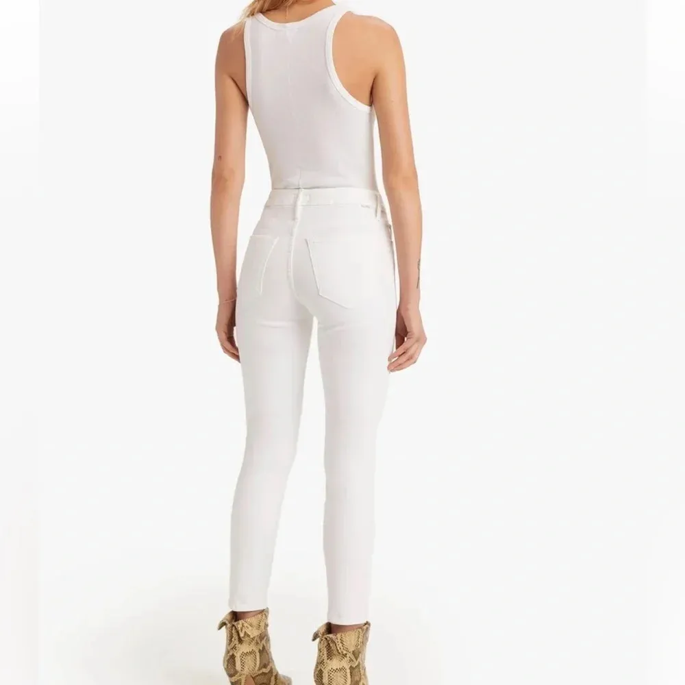 MOTHER The Looker Crop Jeans in Glass Slipper White Size 27 - Image 3