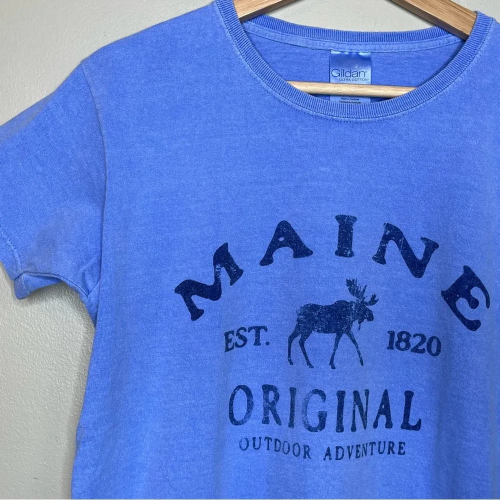 Vintage Maine Original Outdoor Adventure Graphic Tee Shirt Size Medium - Image 2
