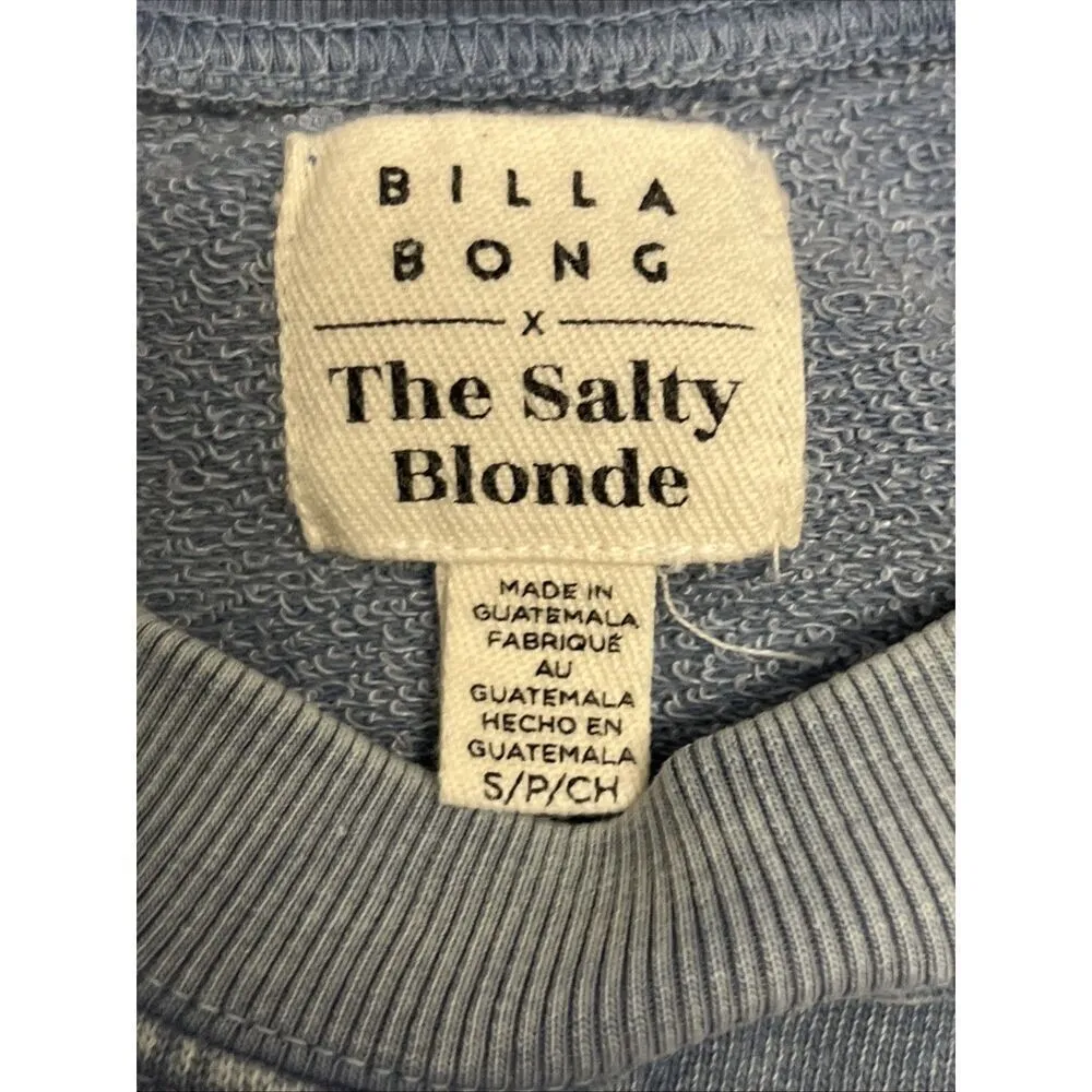 Billabong X The Salty Blonde Faded Blue Long Sleeve Relaxed Sweatshirt-  Small - Image 8