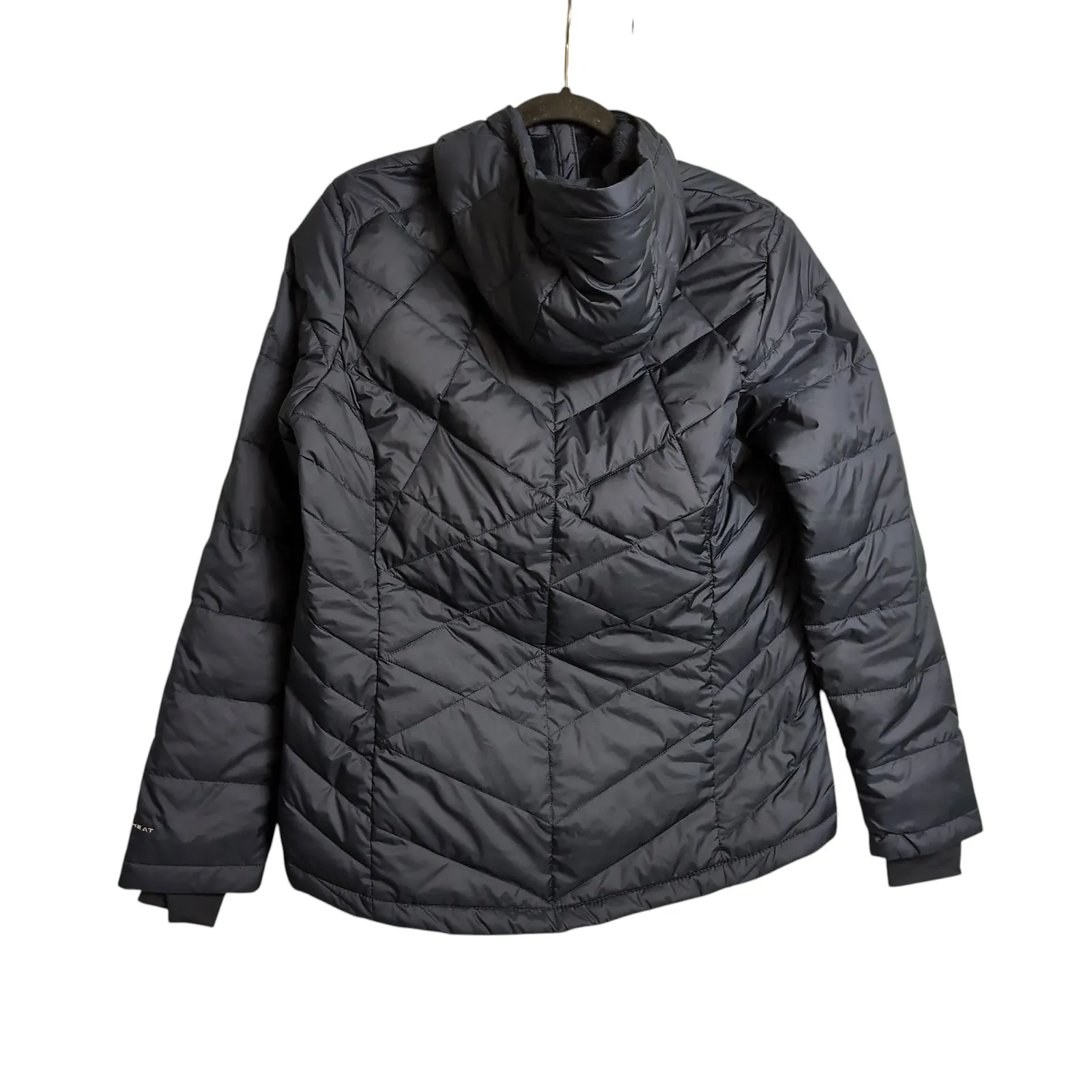 NWT Columbia Heavenly Hooded Puffer Jacket L Collegiate Navy Blue Omni-Heat - Image 4