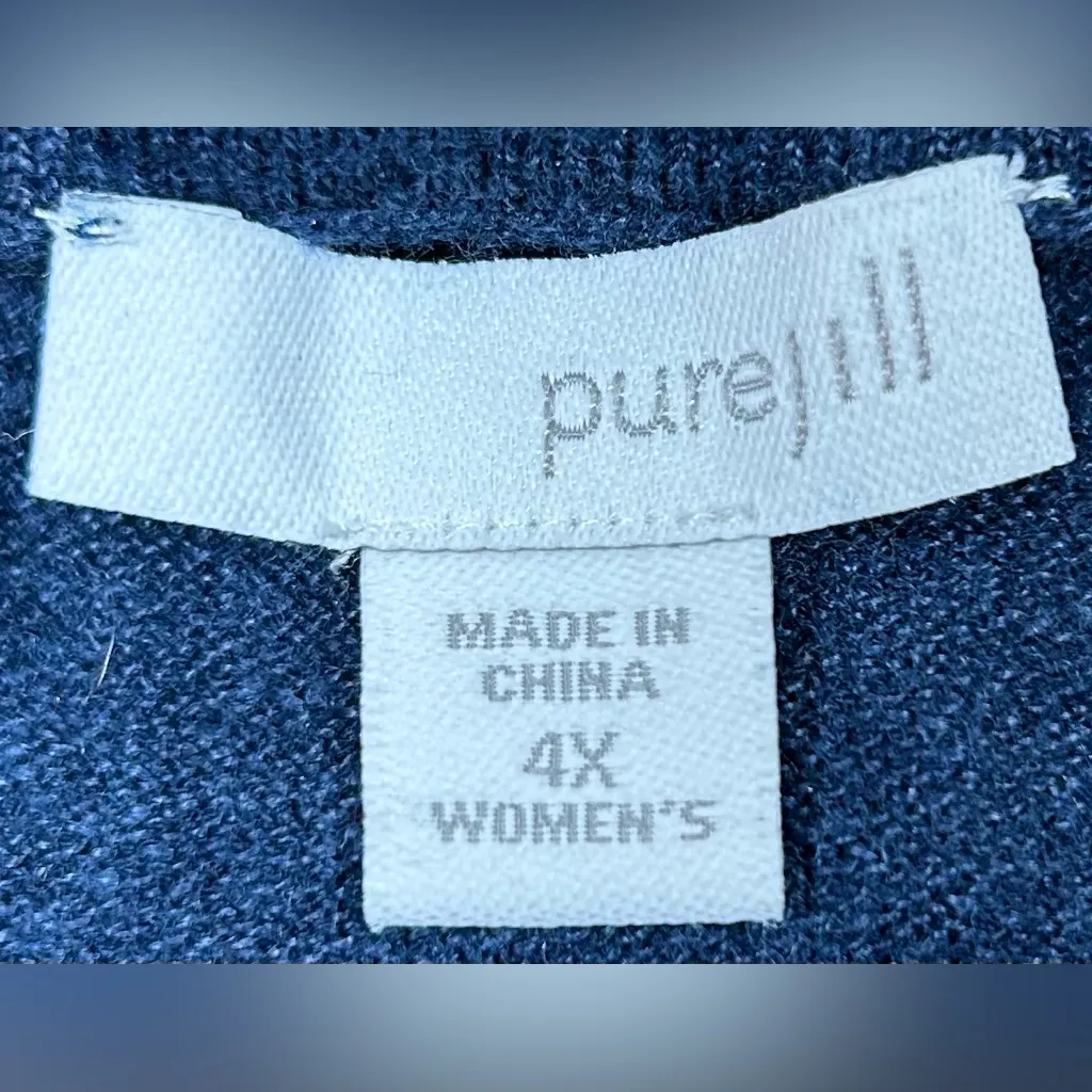 Pure Jill J. Jill Size 4X Linen Blend Women’s Tank Blue & Open Front Cardigan - Image 6