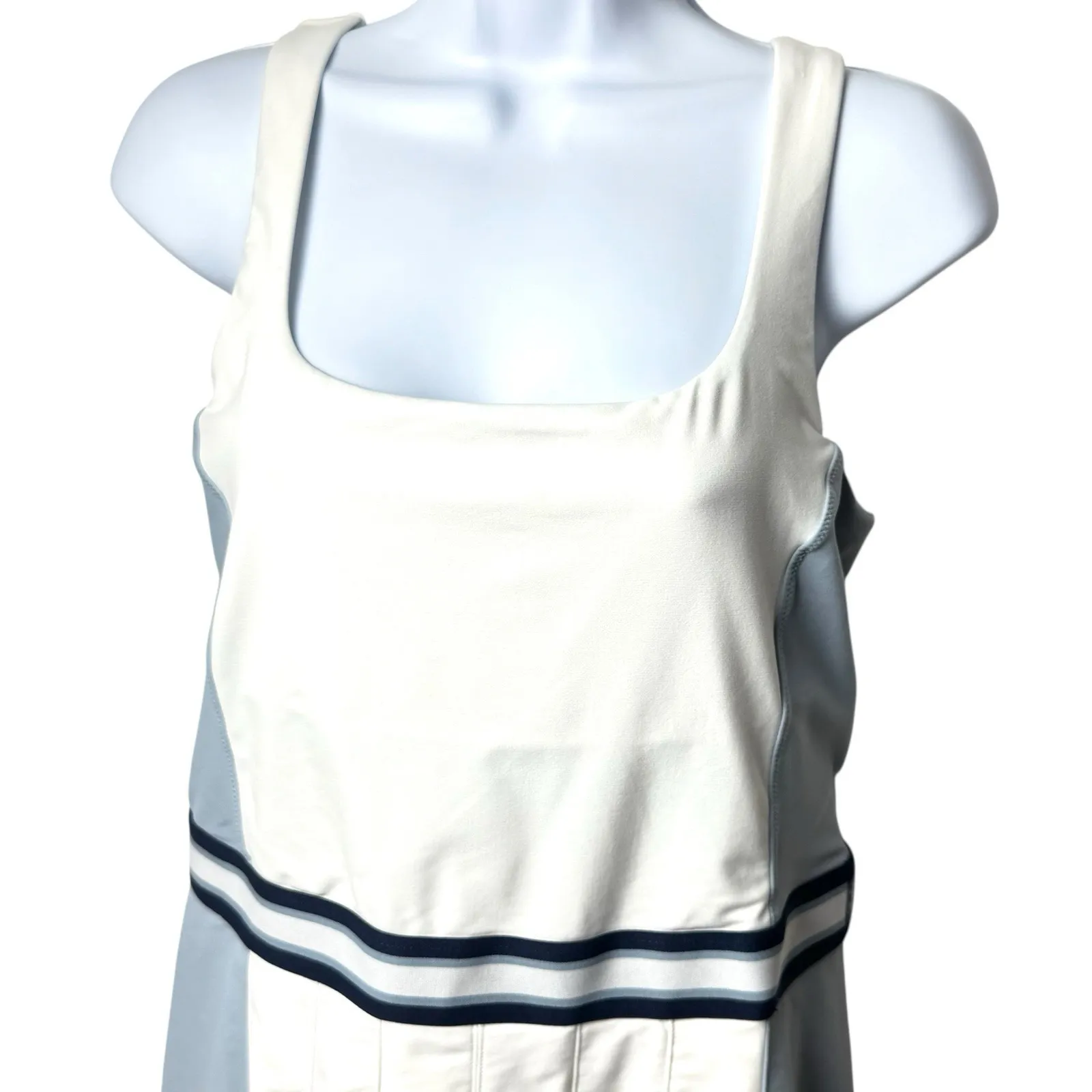 The Upside Legacy Lucette Dress Blue White Pleated Athletic Tennis Pickleball L Size L - Image 4