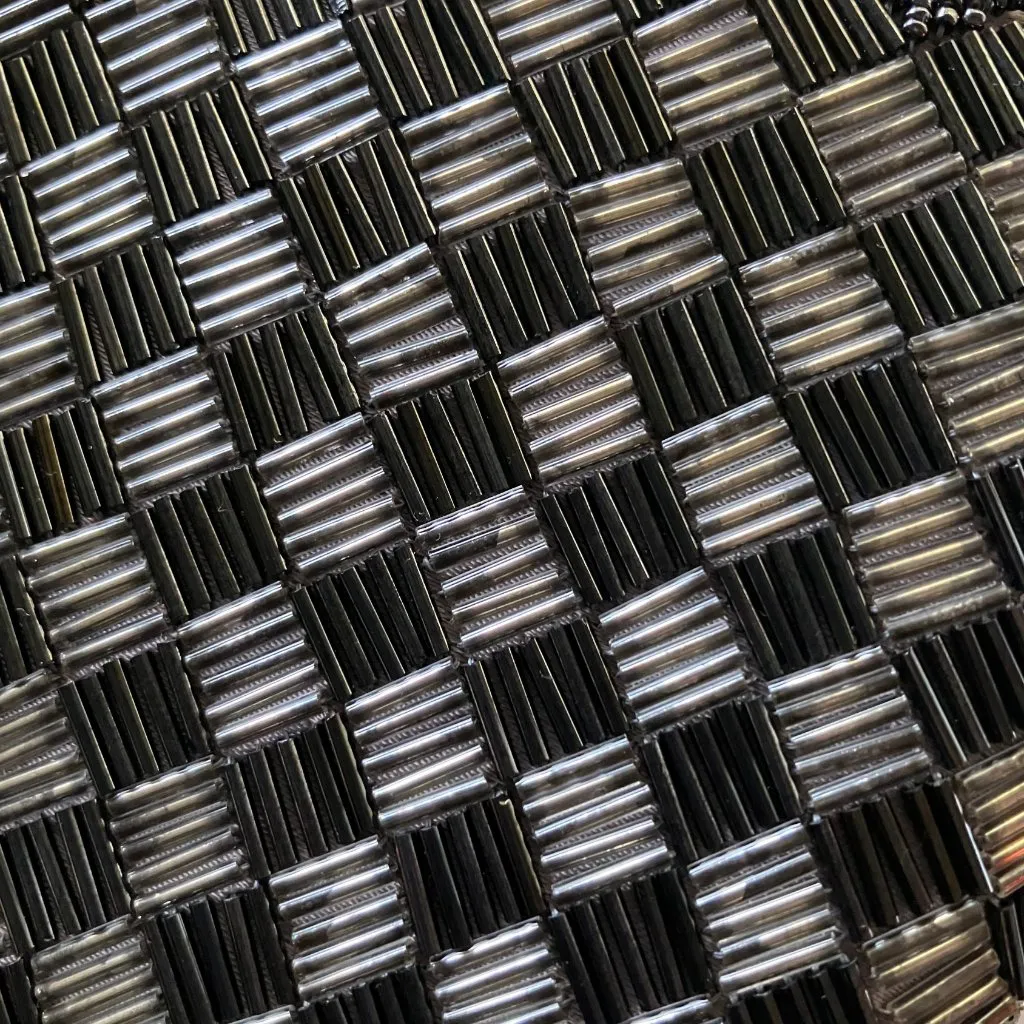 Vintage Gunmetal Beaded La Regal Evening Bag Clutch Shoulder Chain Silver Deco - Image 12