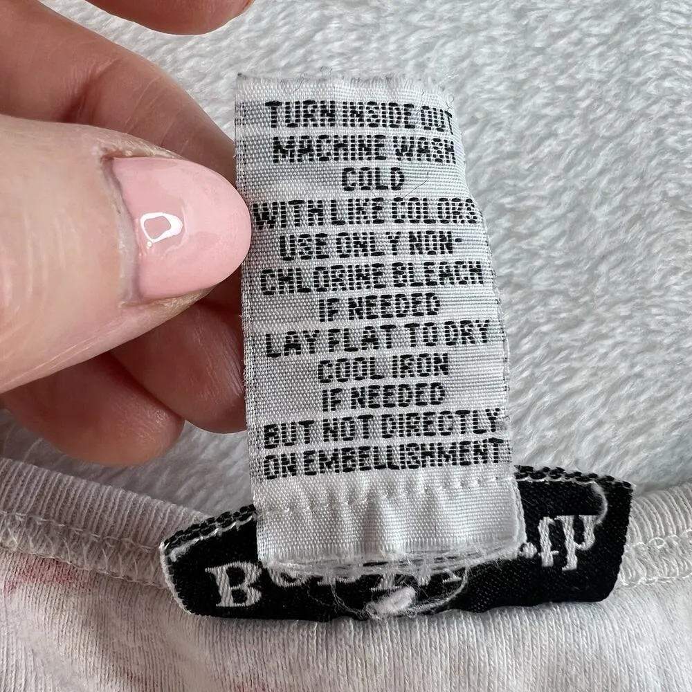 Y2K Vtg XL Tee Shirt Patriotic Freedom Country Flag Sequin Graphic Grunge Punk - Image 5