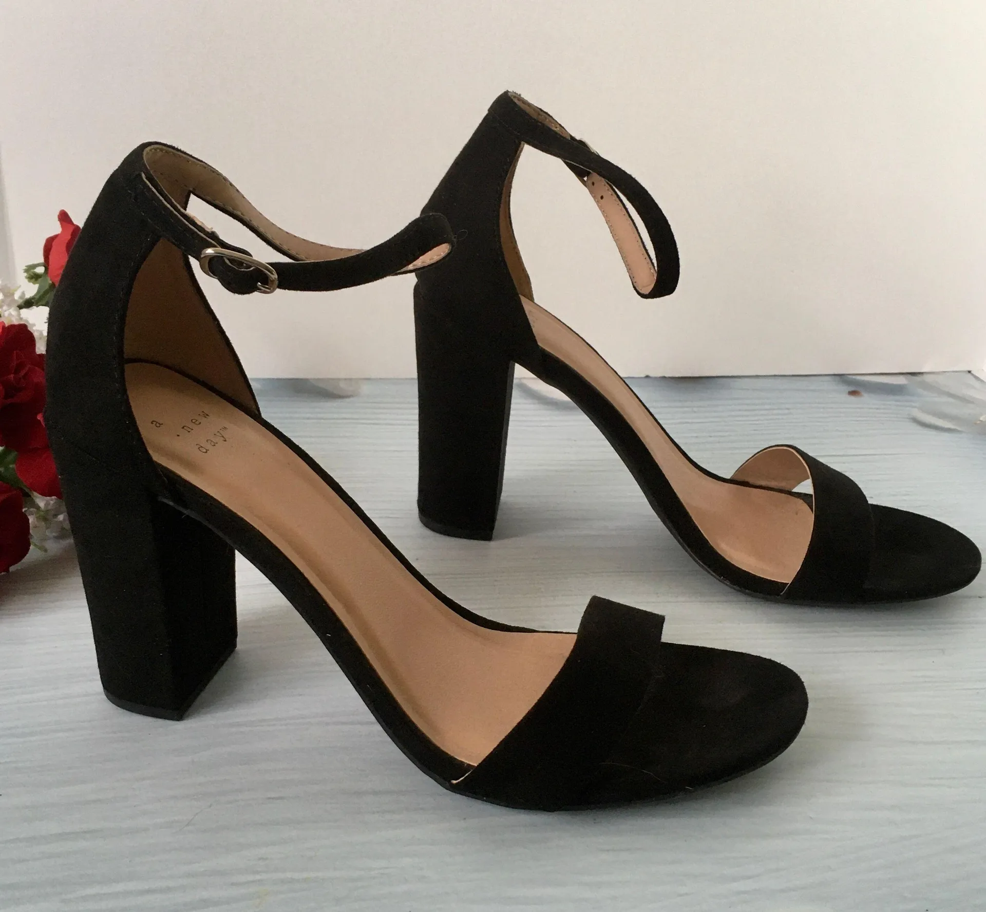 Black Suede Heels, Size 9 - Image 3