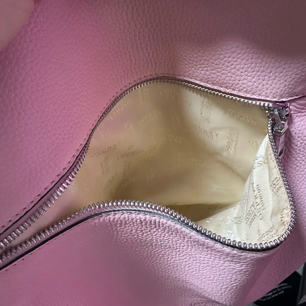 Osprey London Pink The Stella Leather Hobo Bag - Image 12