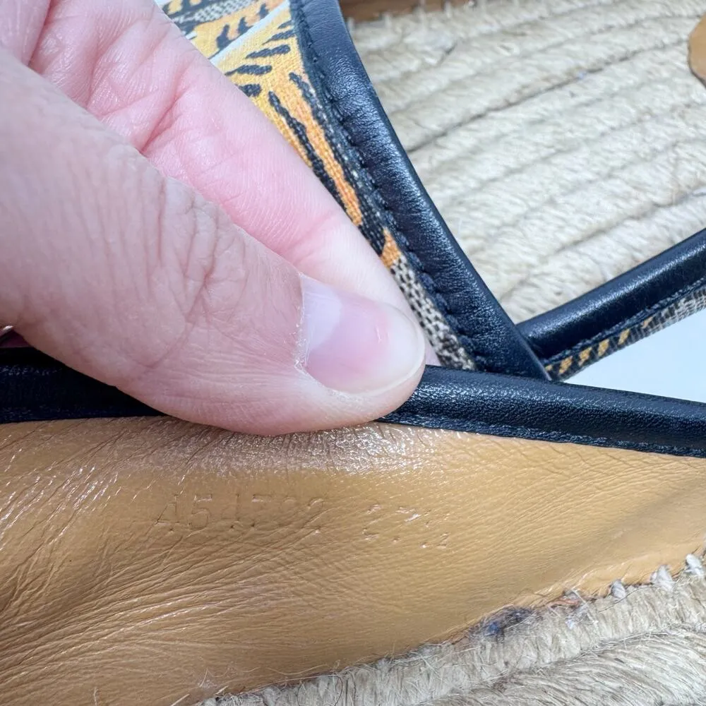 GUCCI Supreme Monogram Bengal Tiger Espadrilles Flats Beige Pink Flowers EU 37.5 - Image 8