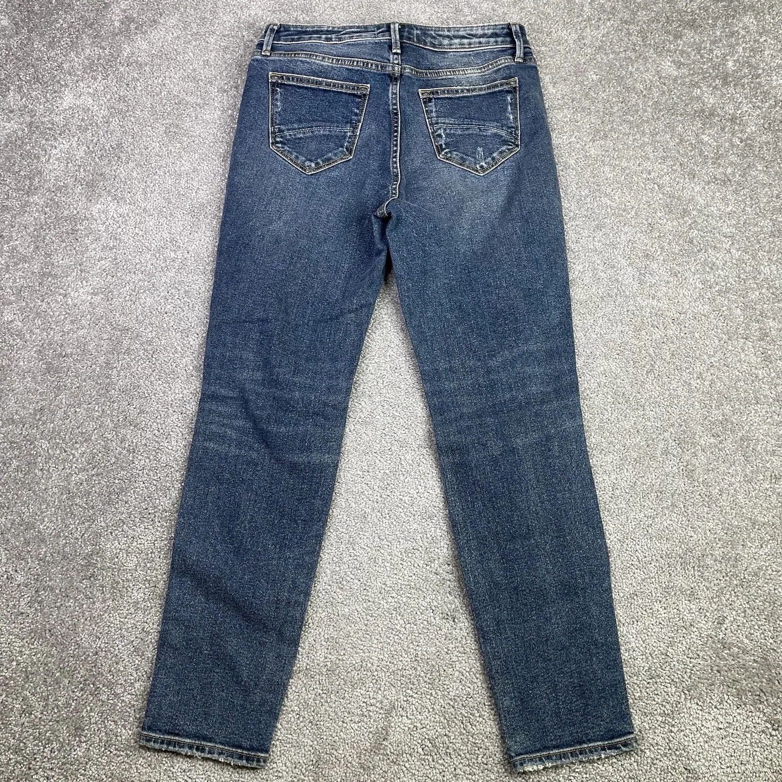 Driftwood Gizelle Jeans Women's 26 Blue Skinny Mid-Rise Dark Denim Distressed - Image 3