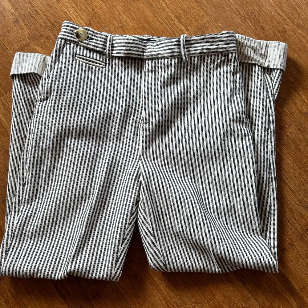 Zara Black and White Striped Pants-Size Small - Image 4