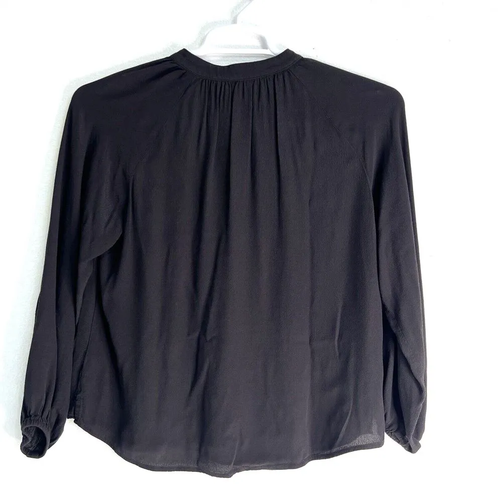 J Crew  V-Neck Button Blouse 3/4 Sleeve Women Size Small Preppy Business Classic - Image 2