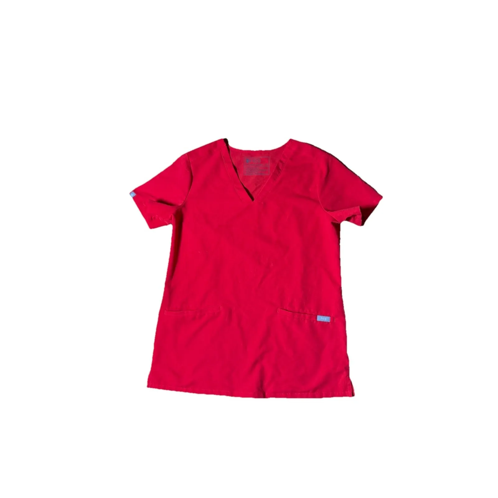 Figs Technical Collection Scrub Top Womens XSmall Red Pockets - Image 2