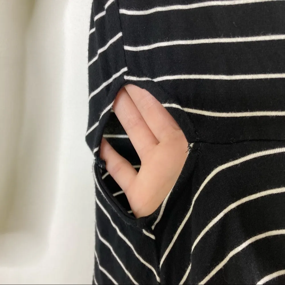 3/$30 American Eagle | Soft & Sexy Black & White Stripe Skater Dress S - Image 4