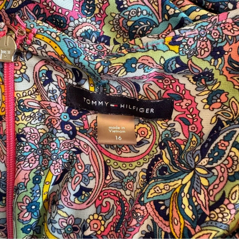 Tommy Hilfiger Paisley Colorful Sheath Midi Dress 16 - Image 8