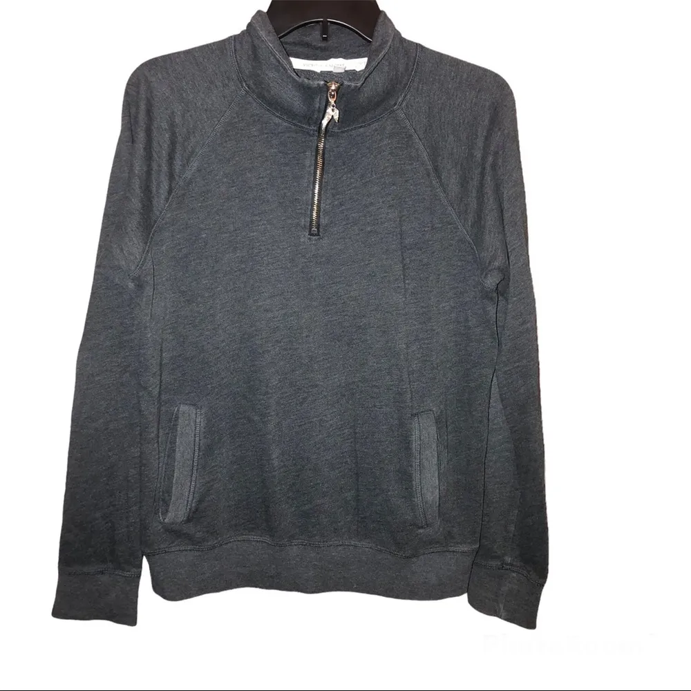 Victoria’s Secret Rhinestone Heart Full Zip‎ Sweatshirt Grey Medium - Image 2
