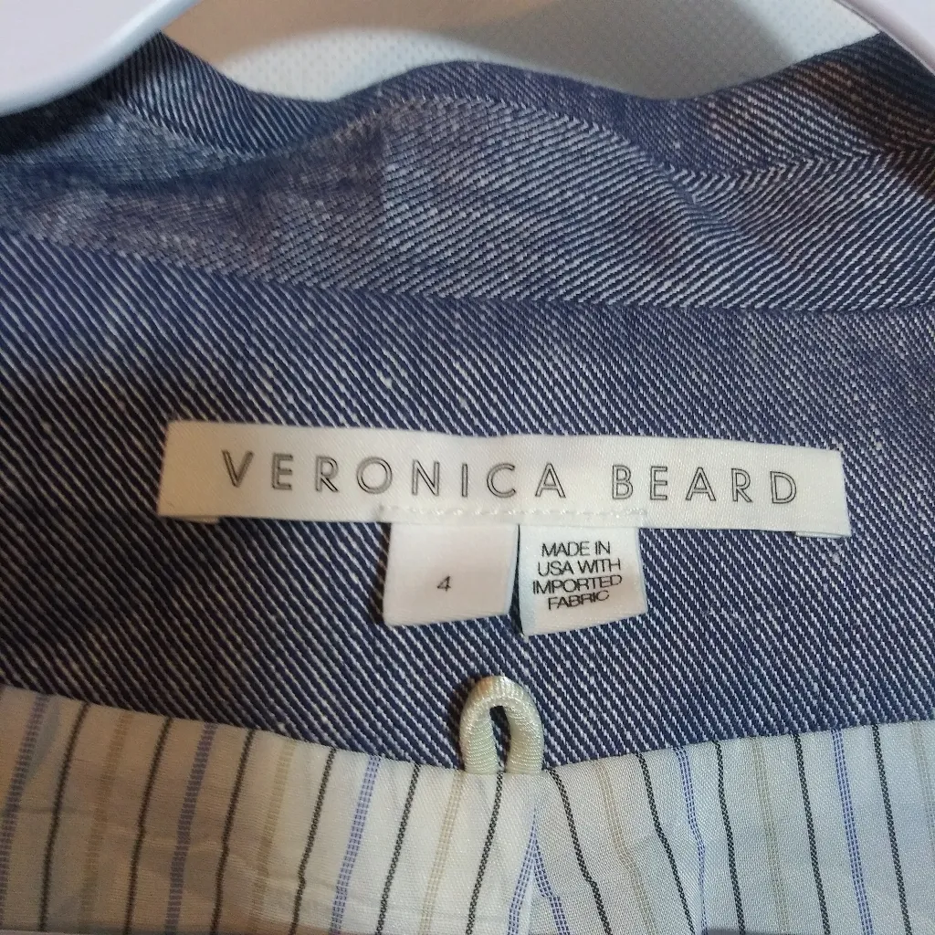 VERONICA BEARD Kelson Chambray Dickey Blazer Linen Size 4 - Image 5