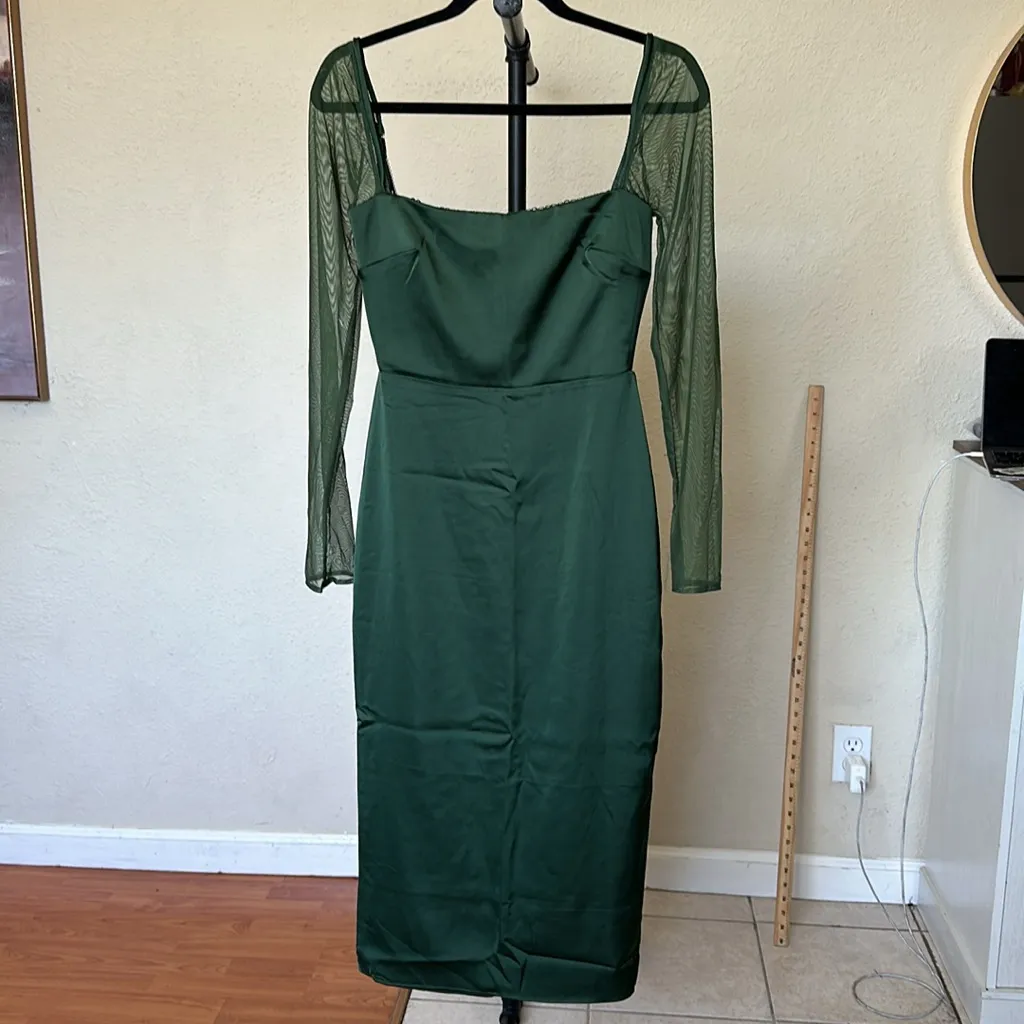 HOUSE OF CB Ellica Emerald‎ Green Midi Dress Size S NWOT $269 - Image 7