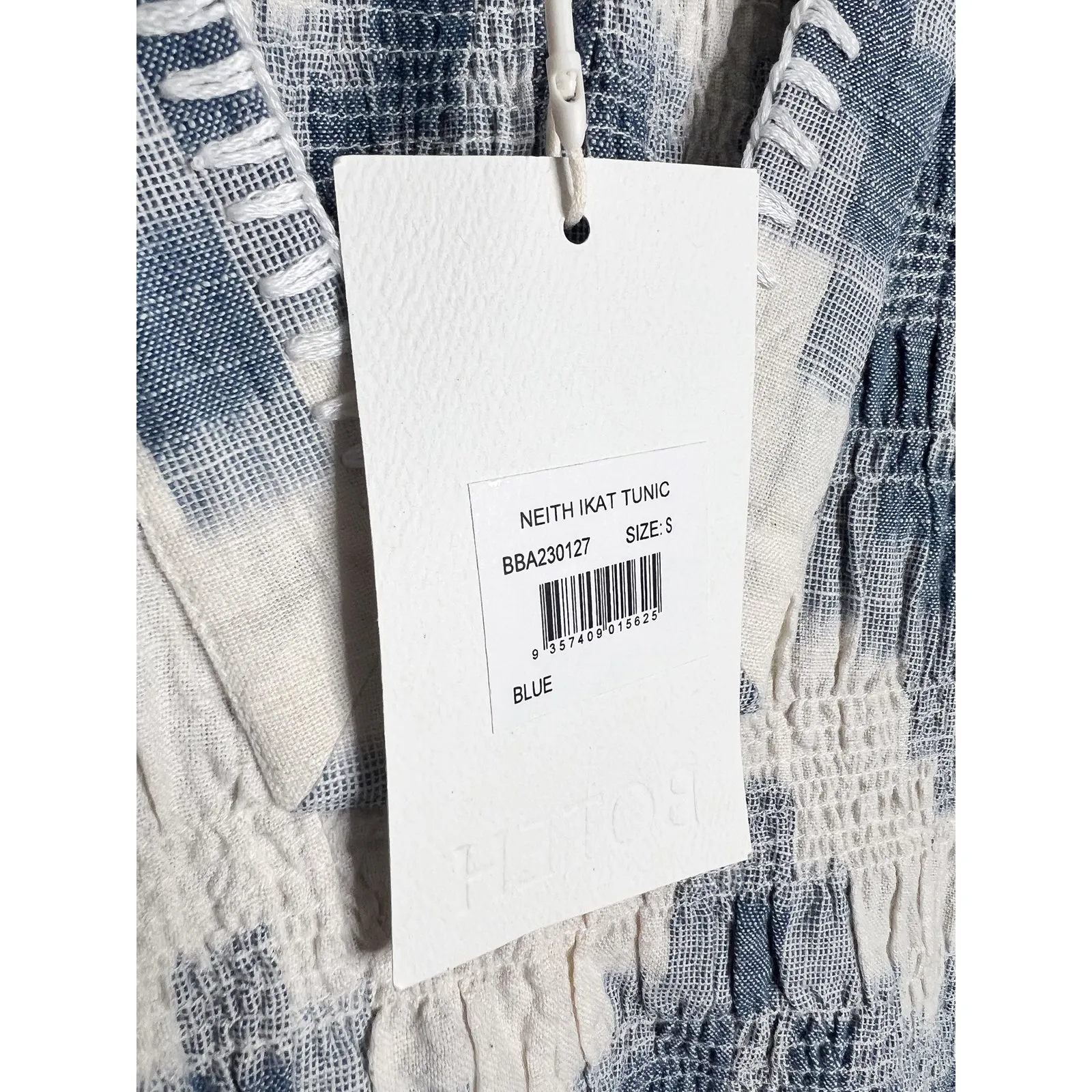 NWT BOTEH Neith Ikat Tunic Blue Size Small Cotton‎ Beach Coverup Resort - Image 9