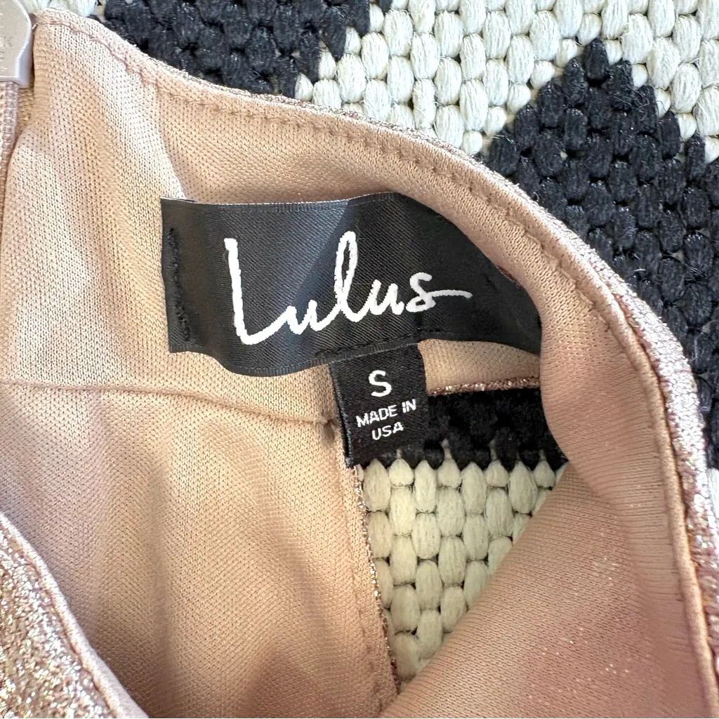 Lulus Diamond Heart Gold Bodycon Dress Small - Image 13