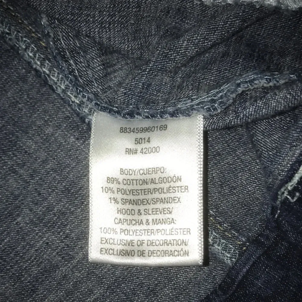 𝅺BONGO denim and plaid button up jacket with detachable hood Y2K size M - Image 10