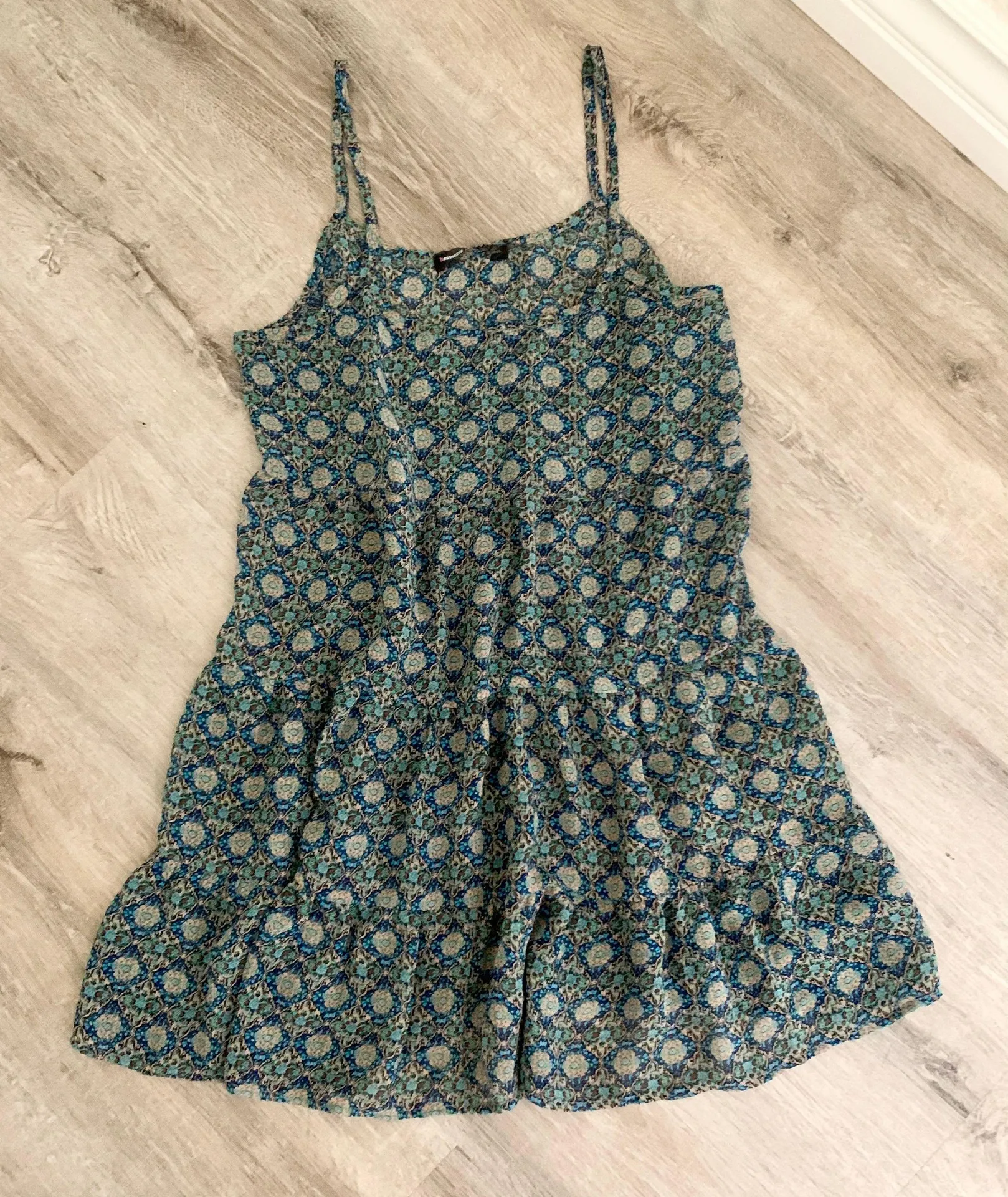 Floral Slightly Sheer Flippy Dress Size S - Image 2