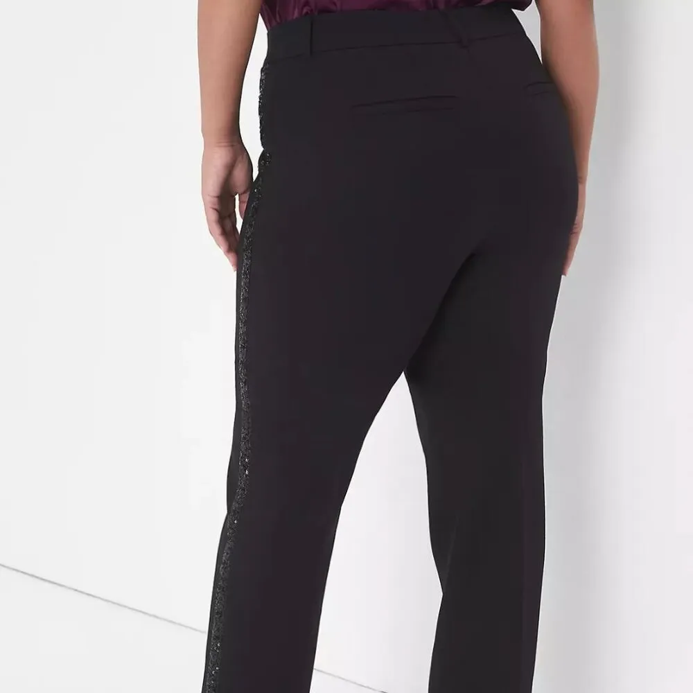 Lane Bryant Signature Fit Perfect Drape Straight Leg Pant - Sequin Side Tape - Image 2