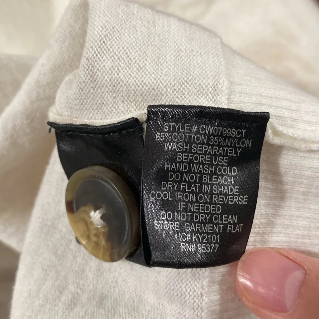 Sanctuary light knit relaxed tie dye chunky button cardigan neutrals size M - Image 11