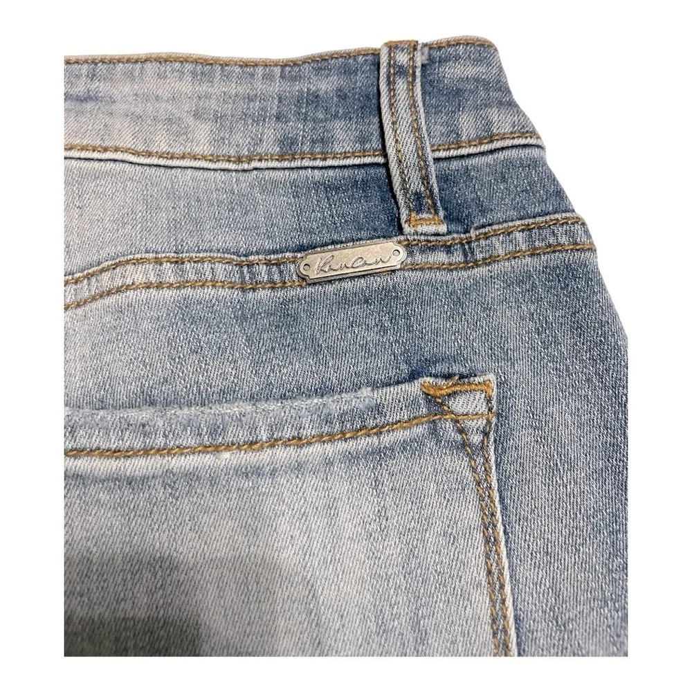 KANCAN USA Estilo 5 Pocket
Button Fly Mid Rise
Distressed Denim Jeans Size 3/25 Blue - Image 4
