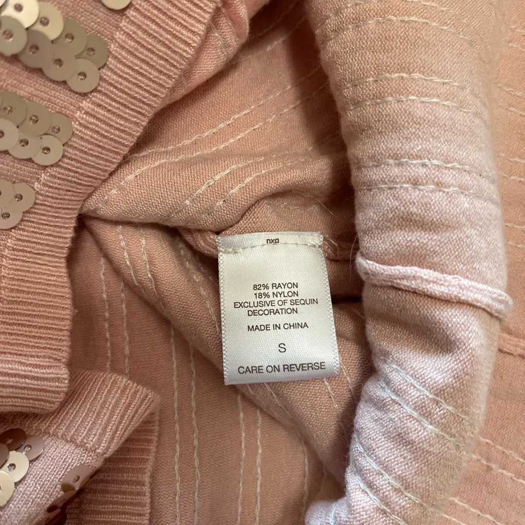 NEW YORK & COMPANY Eva Mendez Pink Sequins Sweater Midi Dress Women’s Sz S EUC - Image 5
