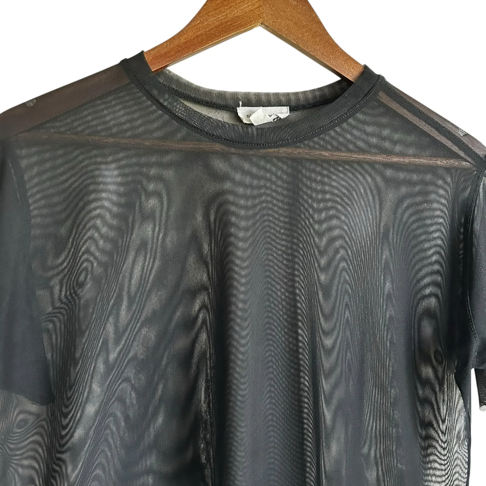 Silence  + Noise Women Top XS Black Sheer‎ Mesh Y2K Retro Rave Grunge Clubwear - Image 8
