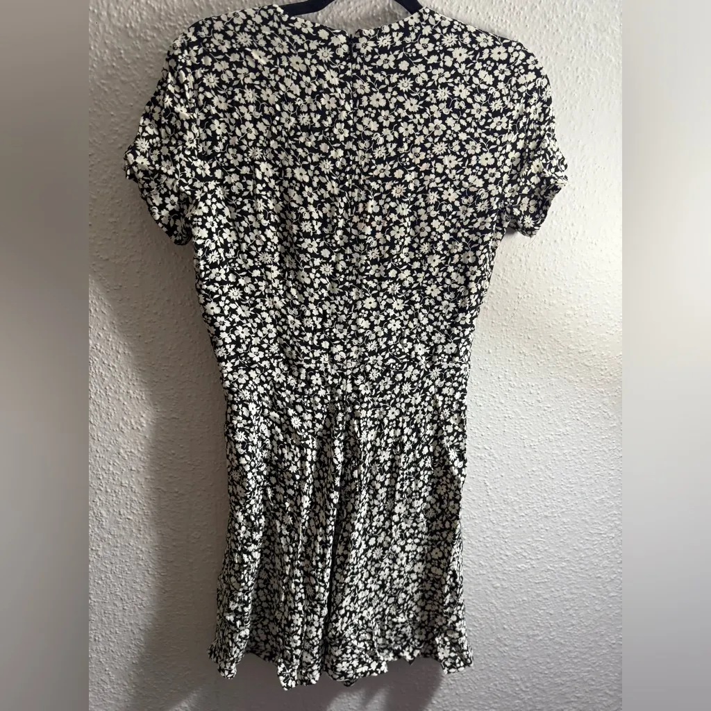 Ralph Lauren Black and Cream Floral Midi Dress Size 4 - Image 6