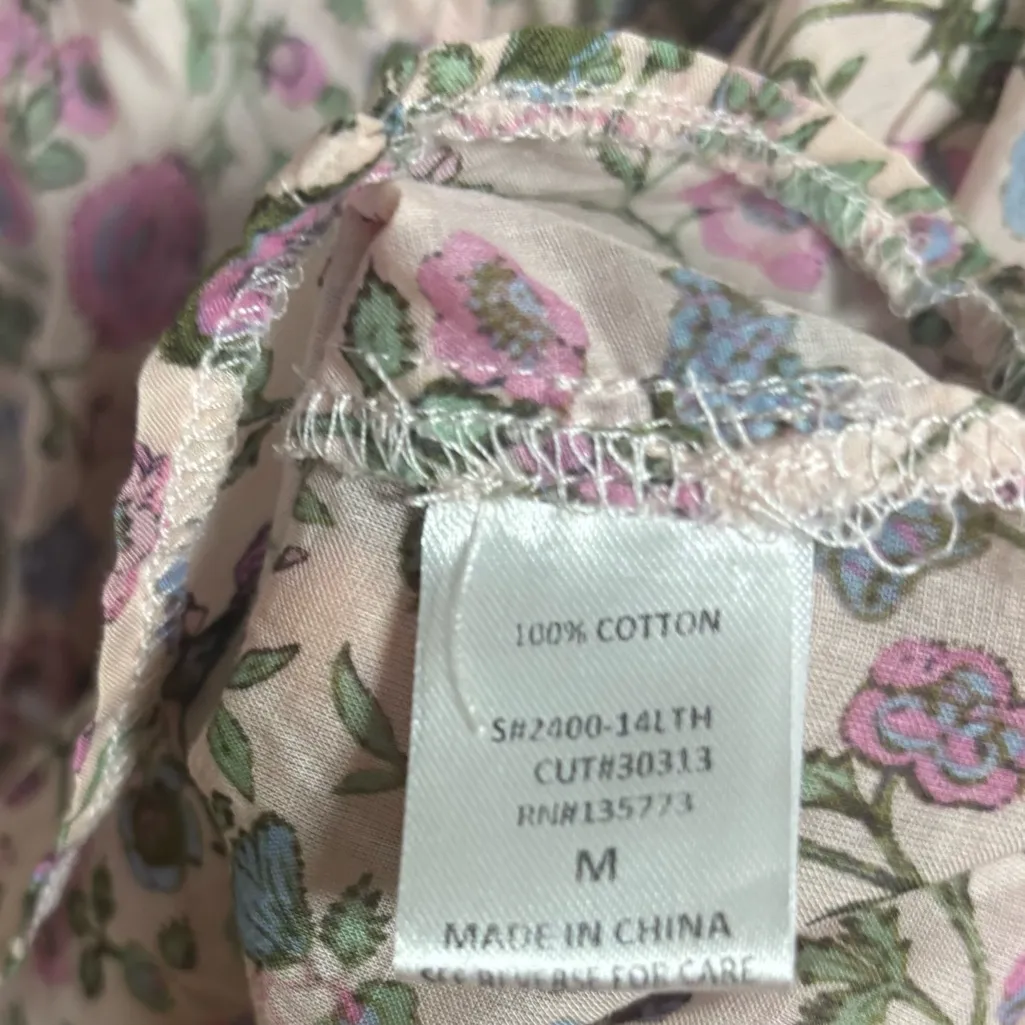 Talaluh Purple Floral Blouse Size Medium - Image 7