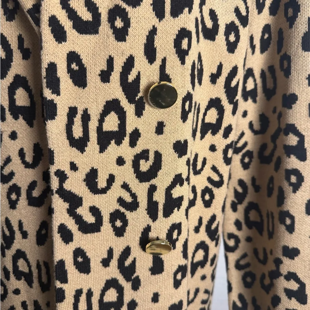 Kasper Tan and Black Blazer Classic Leopard Print - Image 9