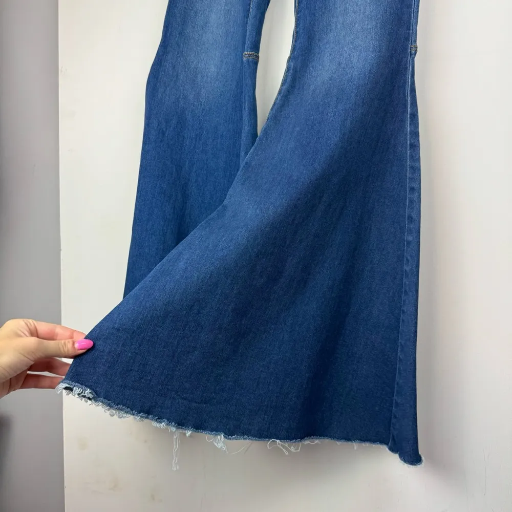 Free People Just Float On Flare Jeans Sz 26 Dark Wash Denim Stretch Western - Image 8