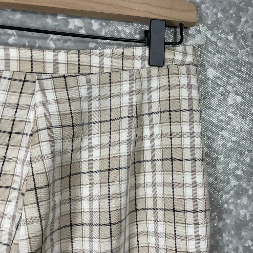 Princess Polly Women's Brown Plaid Preppy Tapered Leg Pants - Size 6 - High Rise - Image 6