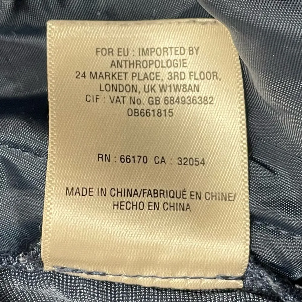 Anthropologie ett:twa Kinley Shale Blue Crushed Velvet Cropped Pants Size Medium - Image 9