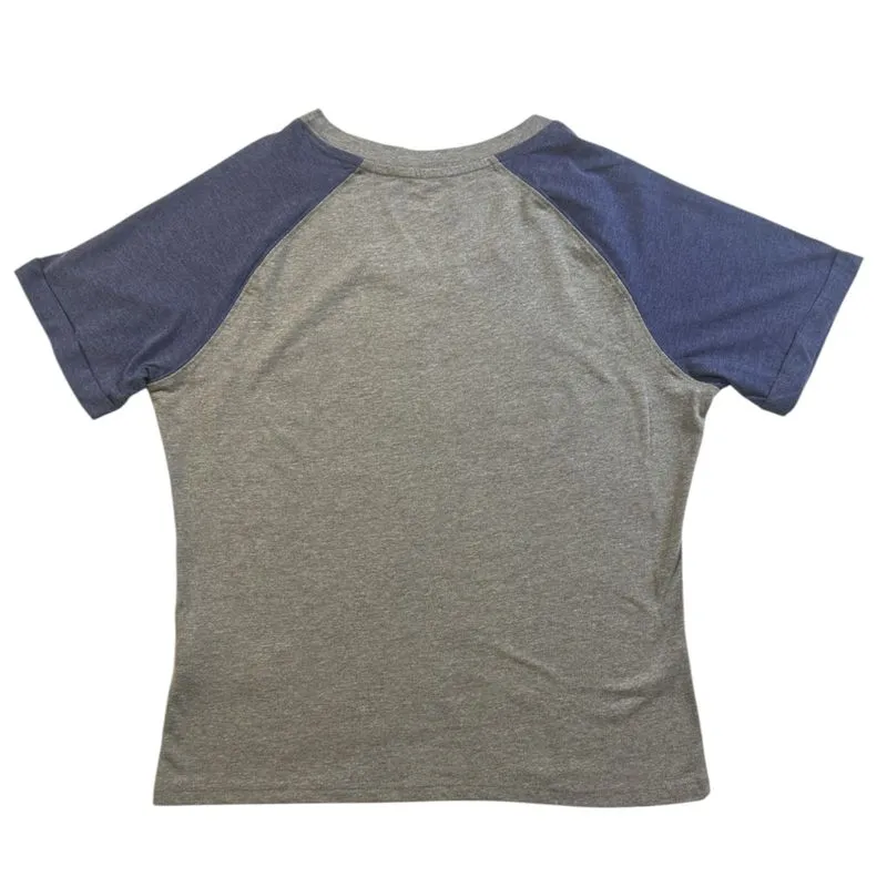 NFL Chicago Bears Women's Raglan Short Sleeve Scoop Neck T-Shirt in Grey, M - Image 3