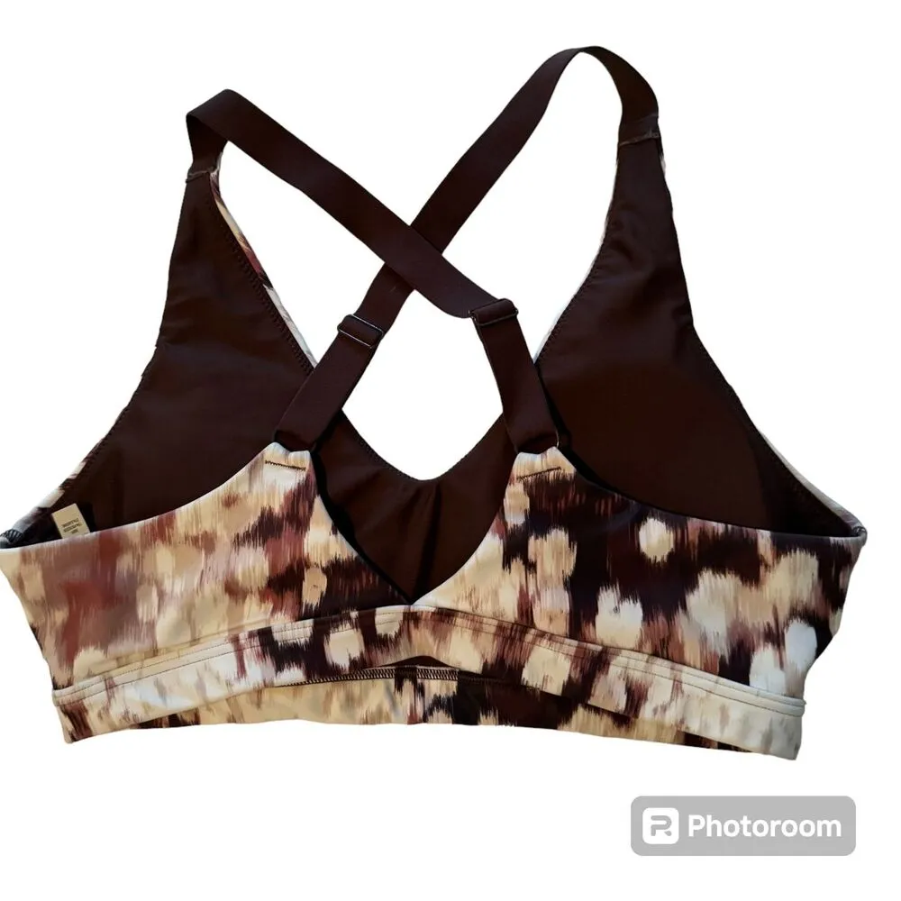 Aerie | OFFLINE Shine Strappy Back Sports Bra in Coco Cream Brown Print Medium - Image 7