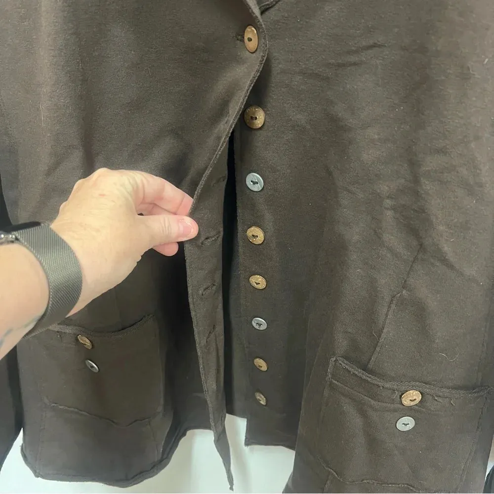 Lifestyle Brown Button Jacket Blazer Lots of Stretch Size XL - Image 4