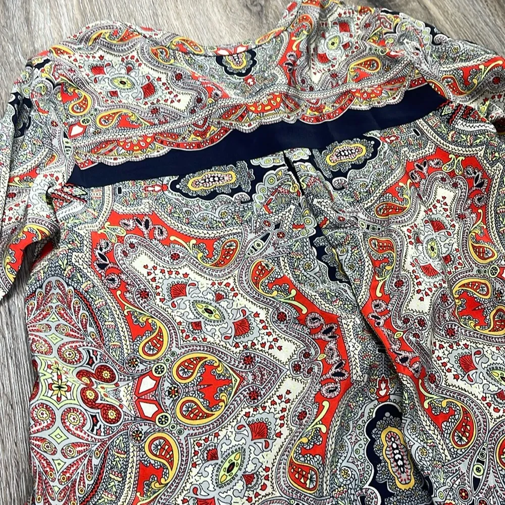 Theory Marseille Premont Paisley Tieback 100% Silk Tunic - Image 12