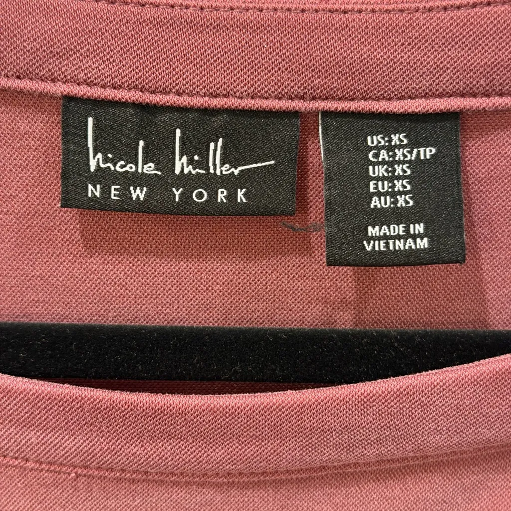 Nicole Miller New York Mauve Midi Dress XS Soft Modal Elastic Waist Cap Sleeve - Image 7