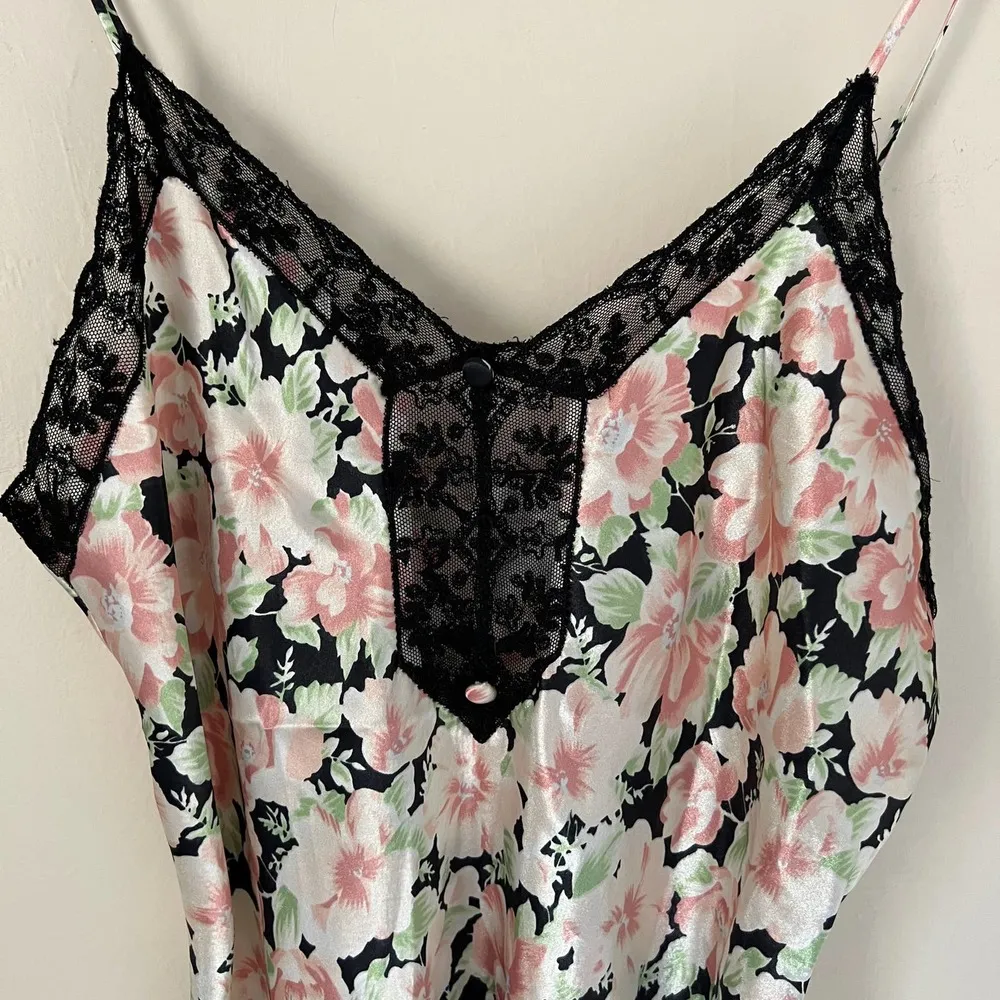 Fantasies by Morgan Taylor Slip Dress & Robe Set Lace Floral Print Size S - Image 8