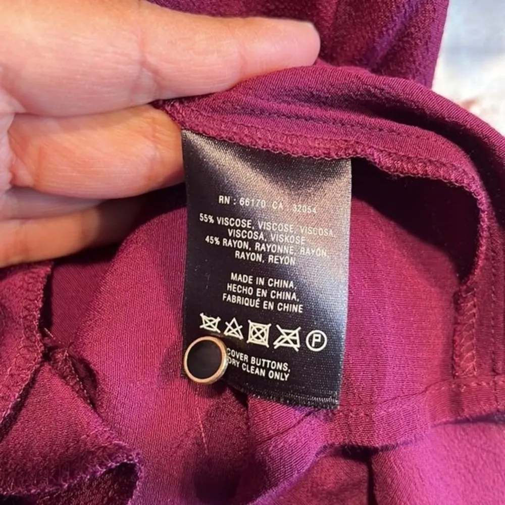 Maeve Anthropologie Galina drop waist plum purple dress Pleated v neck S mini - Image 10